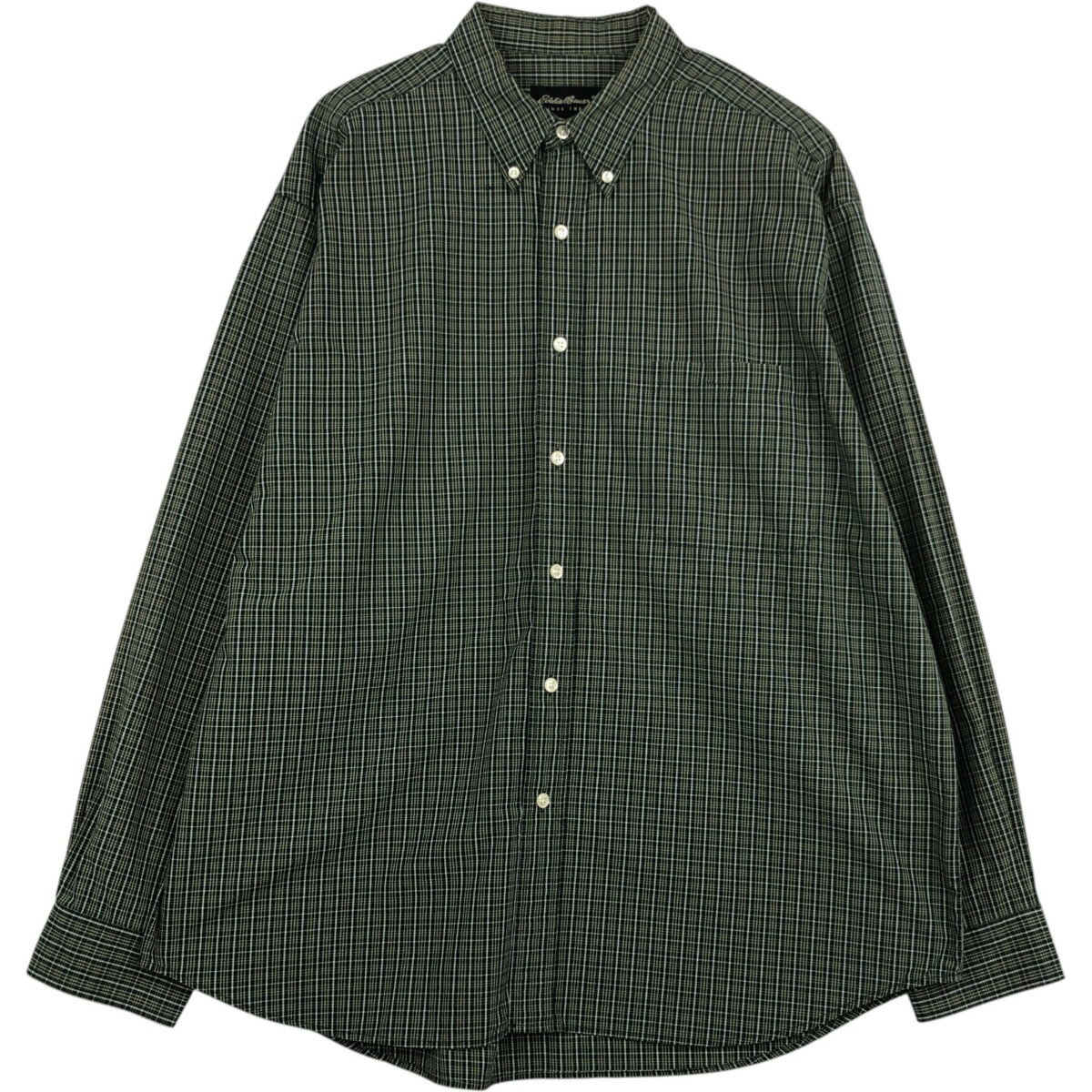古着 エディーバウアー Eddie Bauer 長袖 ボタンダウンチェックシャツ メンズXL相当 /eaa495572 【中古】 【260321】 グリーン系 春夏秋冬