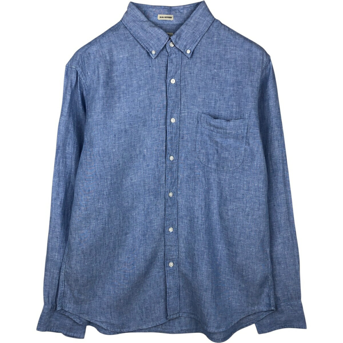 Rakuten - 古着 ジェイクルー J.Crew ボタンダウン 長袖 リネンシャツ メンズL相当 /eaa495582 【中古】 【260322】 ブルー系 春夏秋冬