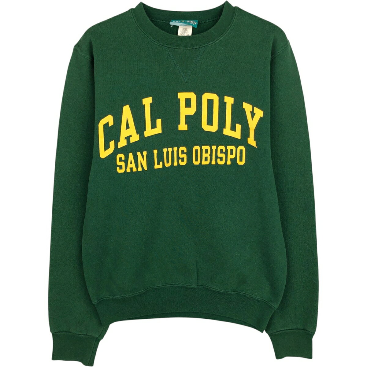 古着 90'S CAL POLY COLLECTION カレッジスウェットシャツ トレーナー USA製 レディースXS相当 ヴィンテージ /eaa495691    グリーン系 春夏秋冬