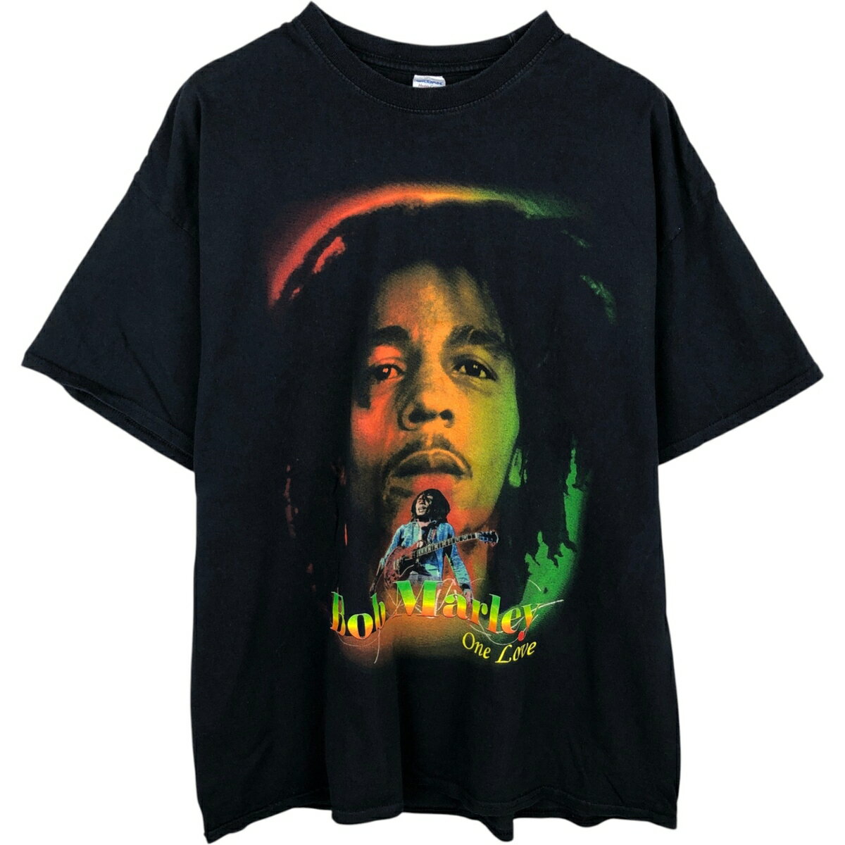 樂天商城 - 古着 ギルダン GILDAN BOB MARLEY ボブマーリー バンドTシャツ バンT メンズXXL相当 /eaa495795 【中古】 【260322】 ブラック系 春夏秋
