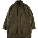 古着 90'S バブアー Barbour BORDER ボーダー 旧3ワラント ワックスコットン オイルドジャケット 英国製 C40 メンズM相当 ヴィンテージ...