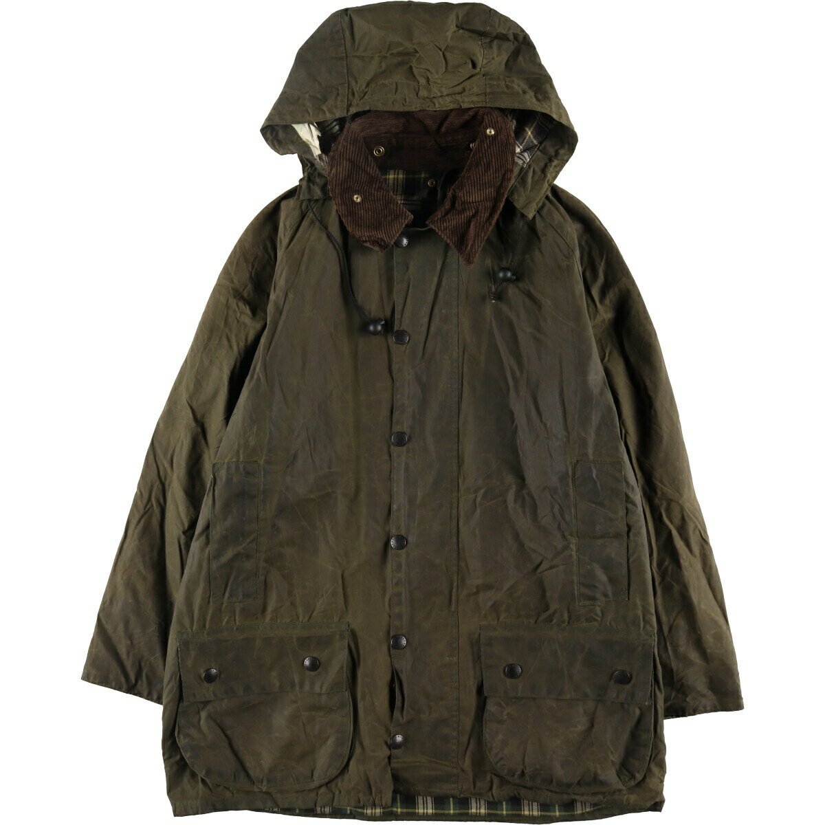 古着 80~90'S バブアー Barbour BEAUFORT ビューフォート フード付き オイルド ハンティングジャケット 英国製 C40 メンズM相当 ヴィンテージ /eaa496662 【中古】 【241030】 【K2411】 ss2503_30