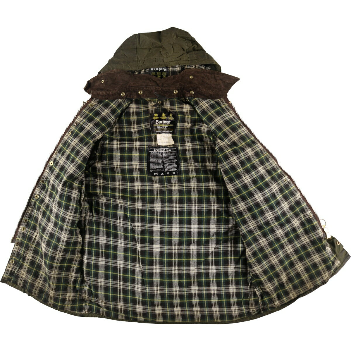 古着 80~90'S バブアー Barbour BEAUFORT ビューフォート フード付き オイルド ハンティングジャケット 英国製 C40 メンズM相当 ヴィンテージ /eaa496662 【中古】 【241030】 【K2411】 ss2503_30