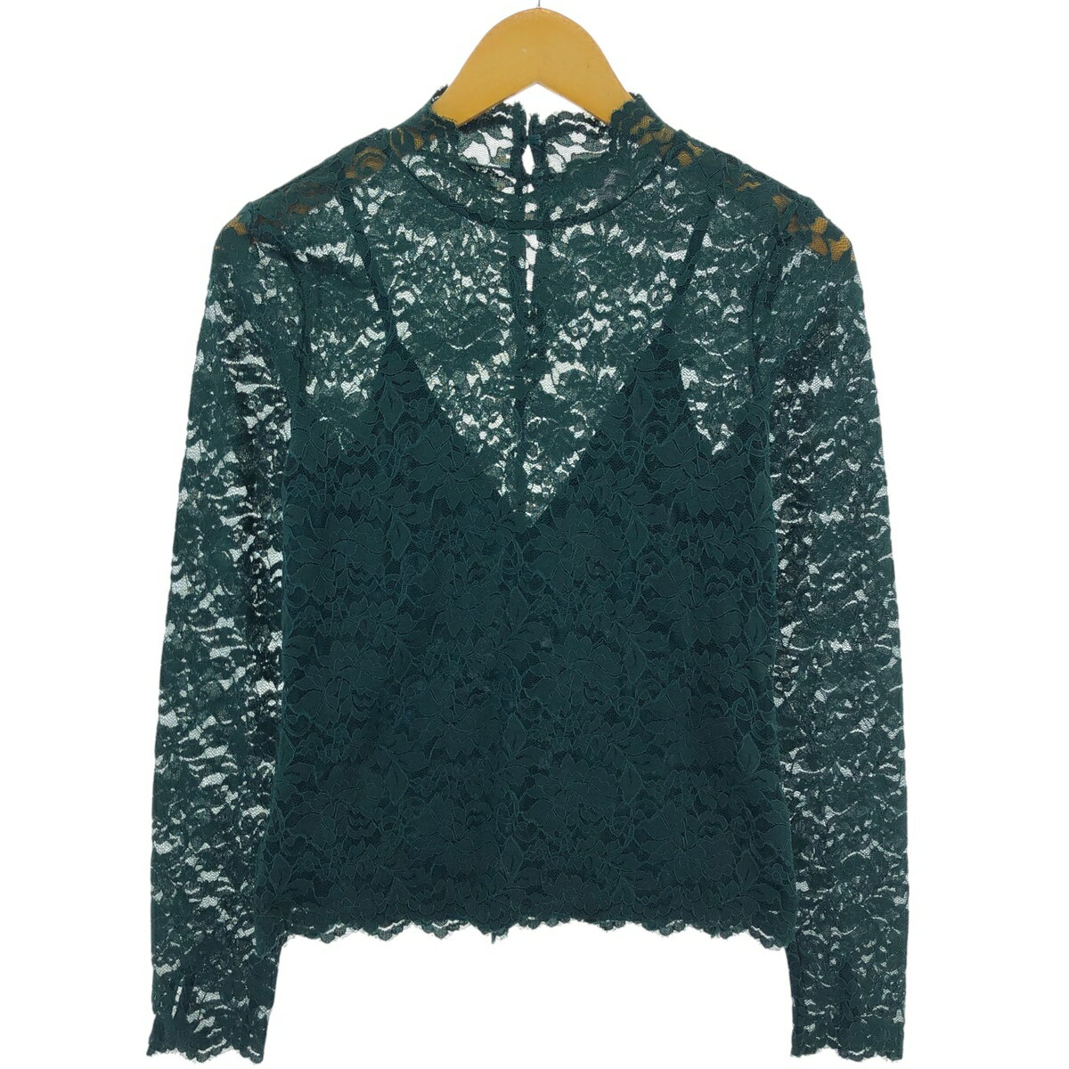 古着 SUNNY-GIRL 総柄 総レース ハイネック シースルー 長袖トップス レディースS相当 /eaa498847 【中古】 【250125】 【ss2601_10】