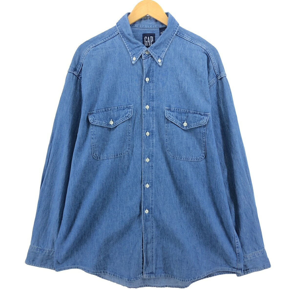 古着 90'S ギャップ GAP オールドギャップ 長袖 ボタンダウンデニムシャツ USA製 メンズXL相当 ヴィンテージ /eaa499699 【中古】 【241104】 【SS2506_30】