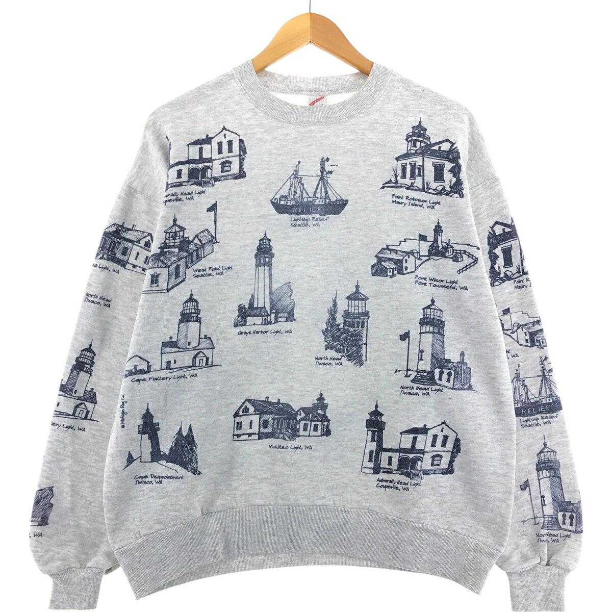 古着 90'S ジャージーズ Jerzees プリントスウェットシャツ トレーナー USA製 メンズL相当 ヴィンテージ /eaa501259 【中古】 【250208】