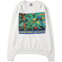 古着 90'S オニータ ONEITA POWER-SWEATS インコ柄 アニマル スウェットシャツ トレーナー USA製 メンズXL相当 ヴィンテージ /e...