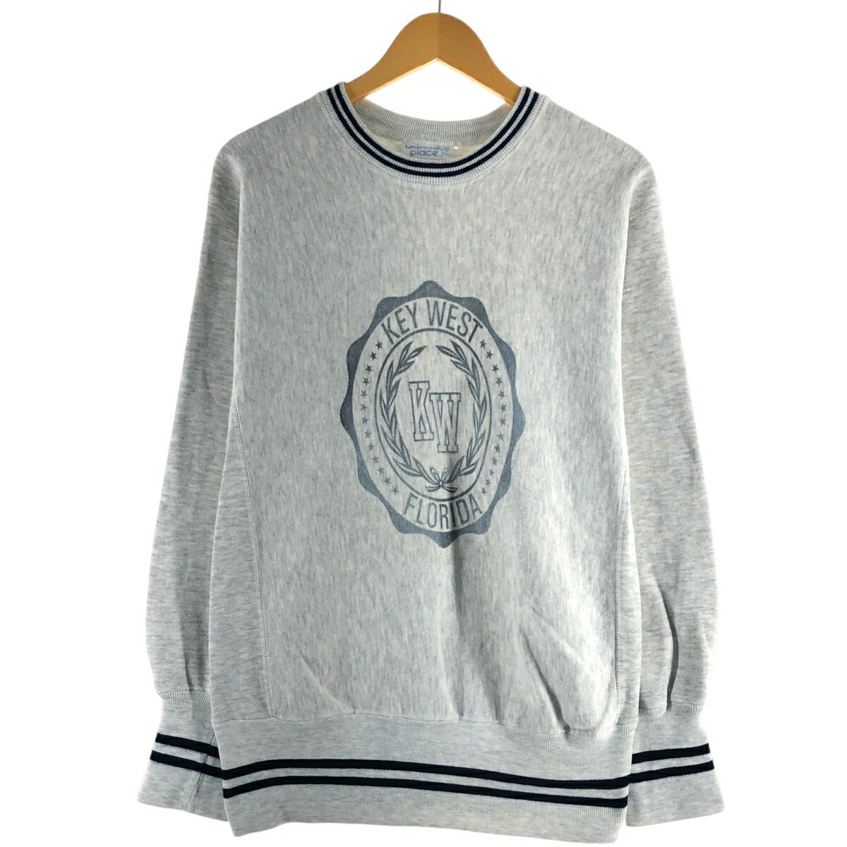 古着 90 039 S university place CLOTHING CO. N.Y カレッジスウェットシャツ トレーナー USA製 メンズL相当 ヴィンテージ /eaa501352 【中古】 【250217】 【SS2603_30】 グレー系 春夏秋冬