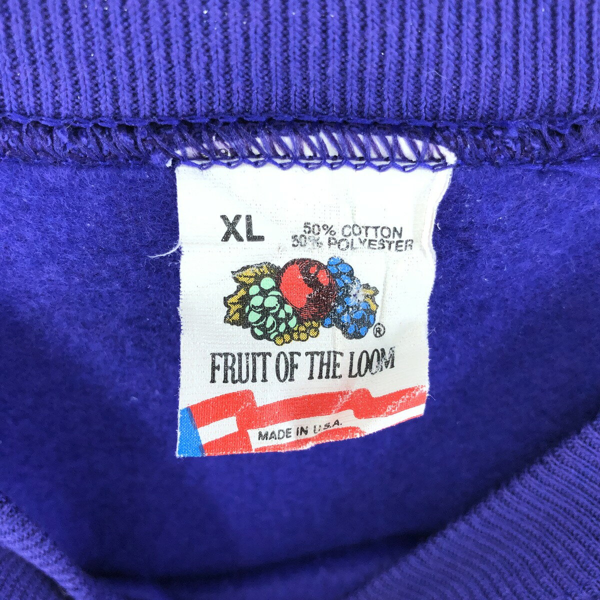 古着 90'S フルーツオブザルーム FRUIT OF THE LOOM 無地 ブランクスウェットシャツ トレーナー USA製 メンズXL相当 ヴィンテージ /eaa501417 【中古】 【250221】