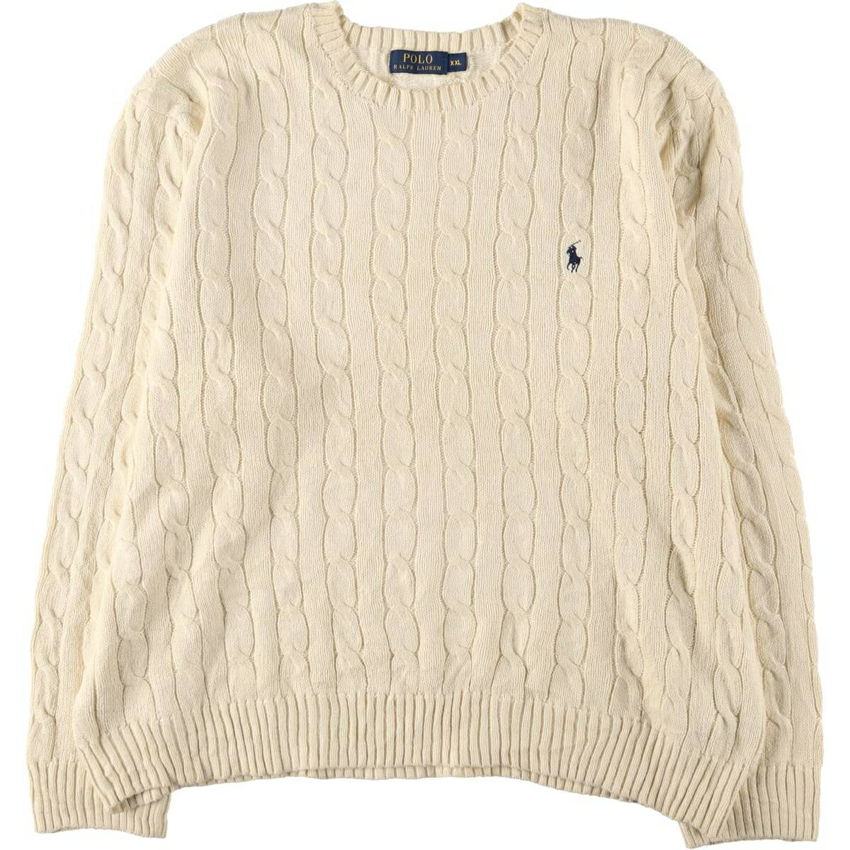 古着 ラルフローレン Ralph Lauren POLO RALPH LAUREN ケーブル編み コットンニットセーター メンズXXL相当/eaa501546 【中古】 【250309】 【SS2509_30】