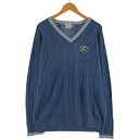古着 ラコステ LACOSTE Vネック ケーブル編み コットンニットセーター 6 メンズXL相当 /eaa501578 【中古】 【250423】