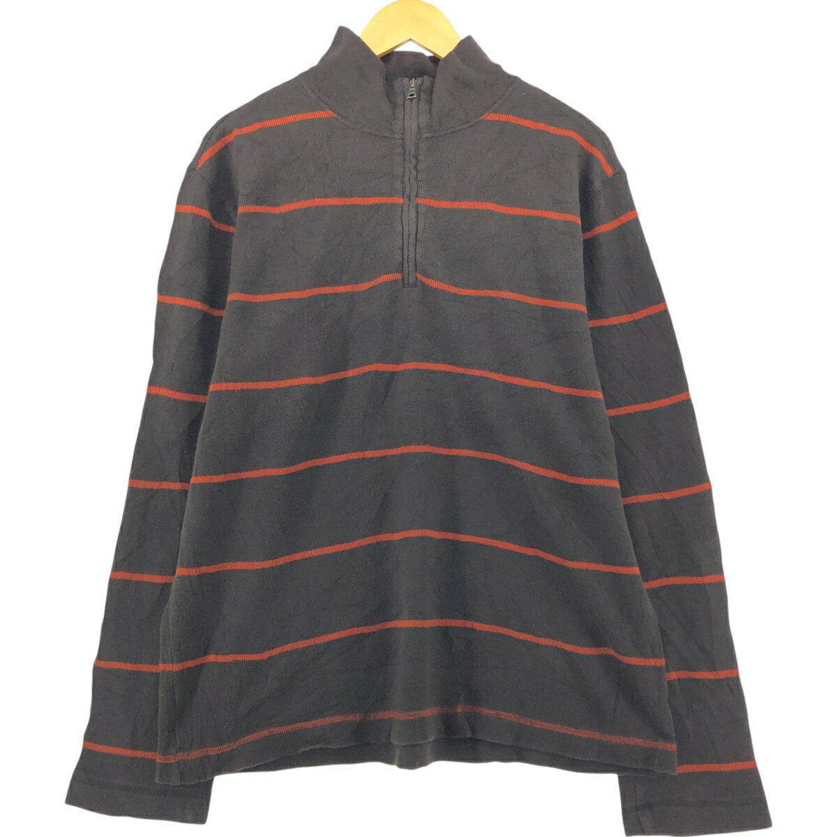 古着 バナナリパブリック BANANA REPUBLIC ボーダー柄 コットンニットハーフジップセーター メンズL相当 /eaa501786 【中古】 【250504】 【SS2603_30】