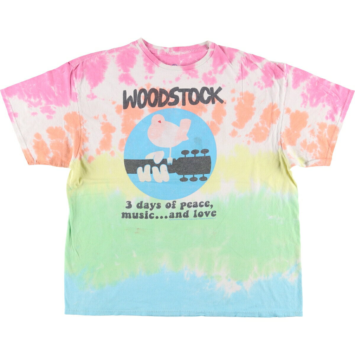 古着 LIQUID BLUE WOODSTOCK FESTIVAL ウッドストックフェスティバル タイダイ柄 バンドTシャツ バンT メンズXXL相当 /eaa501946 【中古】 【250524】