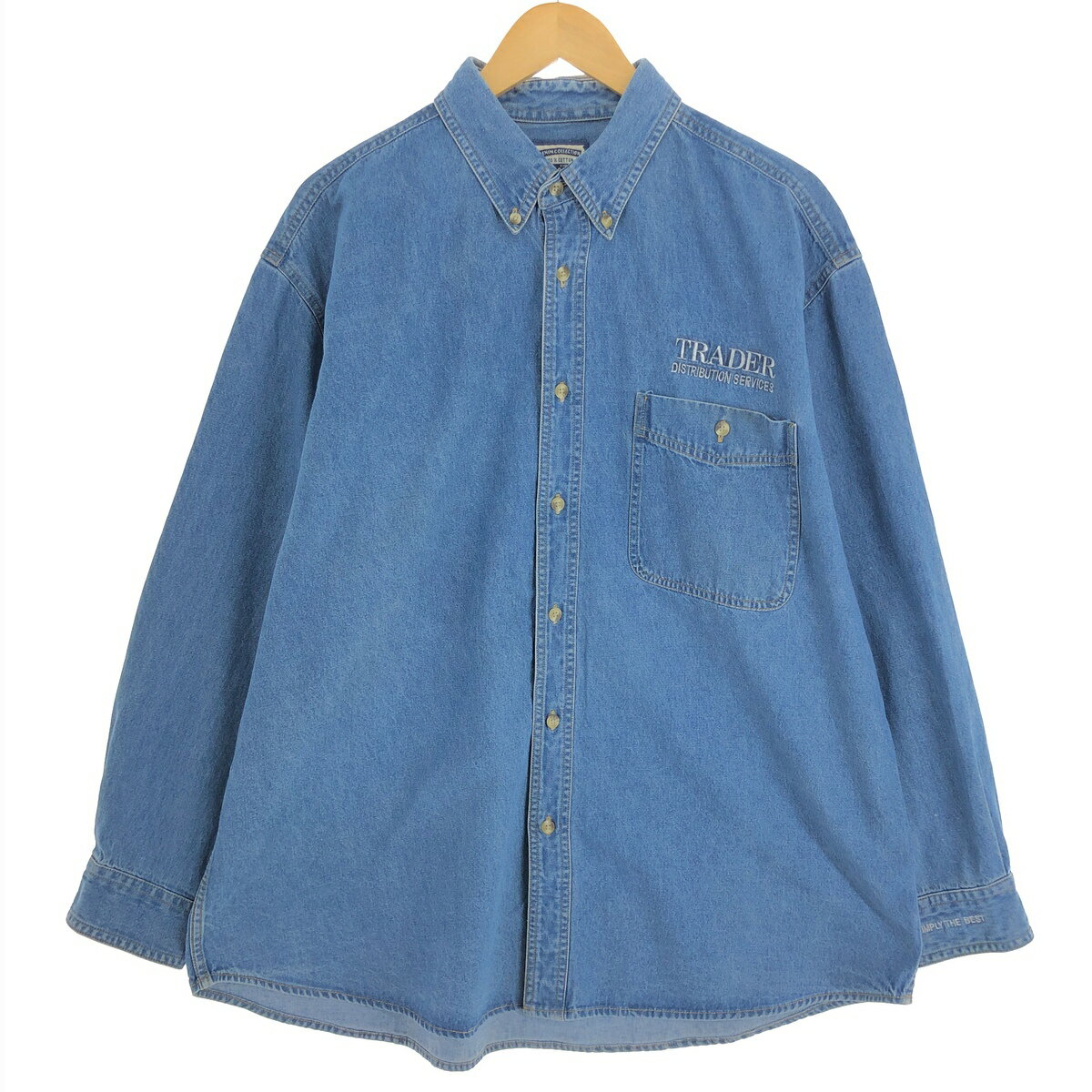 古着 90'S リー Lee 長袖 ボタンダウンデニムシャツ メンズXL相当 ヴィンテージ /eaa502216 【中古】 【241115】 【ss2601_50】