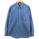 古着 90'S HARD ROCK CAFE ハードロックカフェ 長袖 デニムシャツ メンズXL相当 ヴィンテージ /eaa502228 【中古】 【24111...