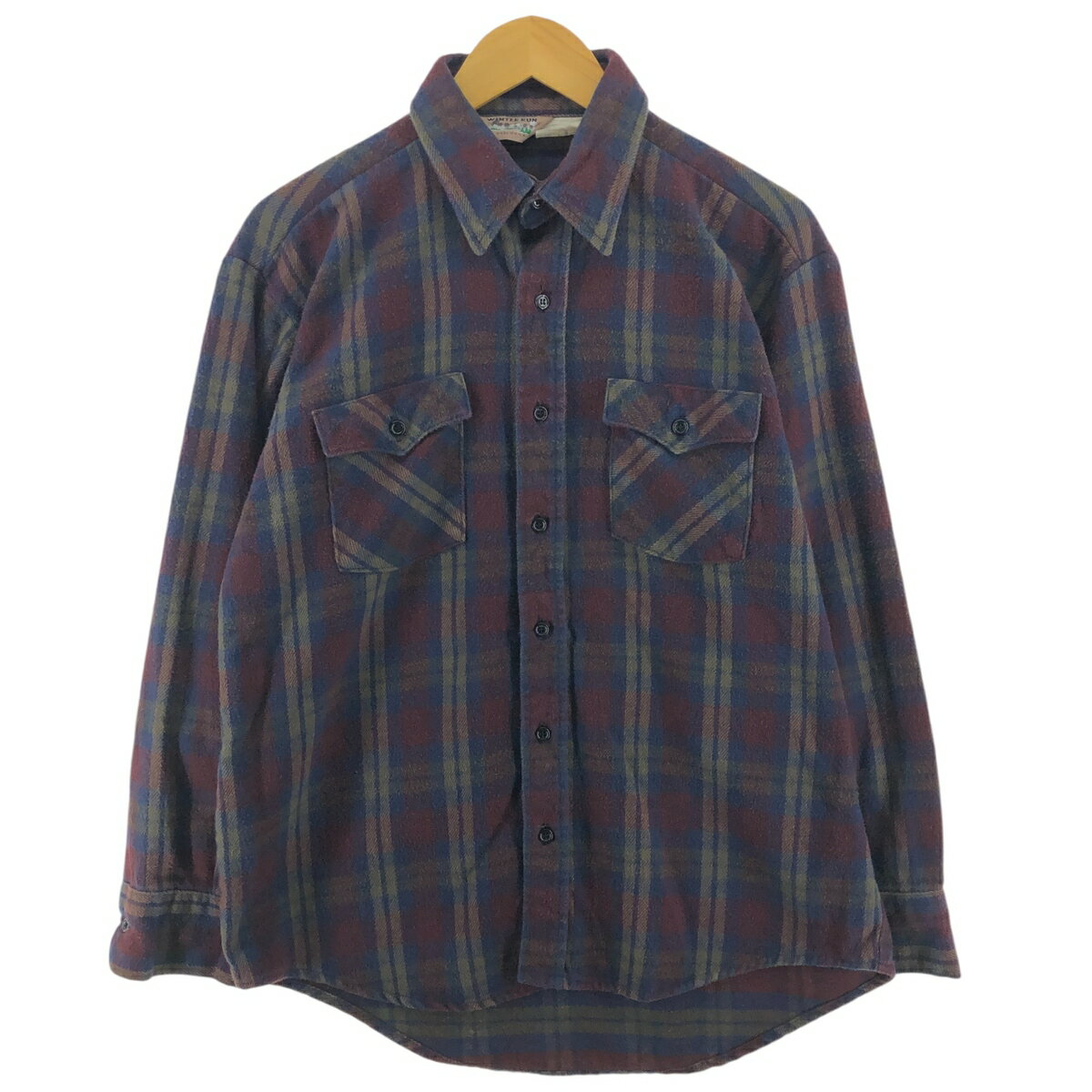 古着 80'S WINTER RUN 長袖 ヘビーネルチェックシャツ USA製 メンズL相当 ヴィンテージ /eaa502447 【中古】 【241110】