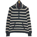 古着 ラルフローレン Ralph Lauren LAUREN JEANS COMPANY ボーダー柄 コットンニットハーフジップセーター レディースXL相当 /...