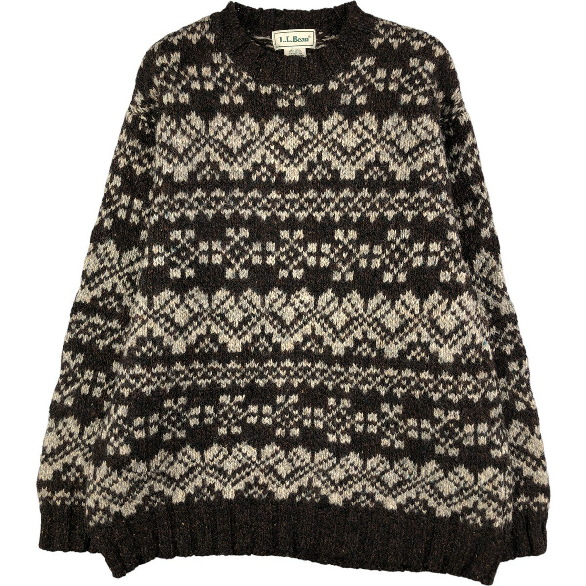 古着 90~00'S エルエルビーン L.L.Bean 総柄 ウールニットセーター レディースM相当 ヴィンテージ /eaa503555 【中古】 【25102...
