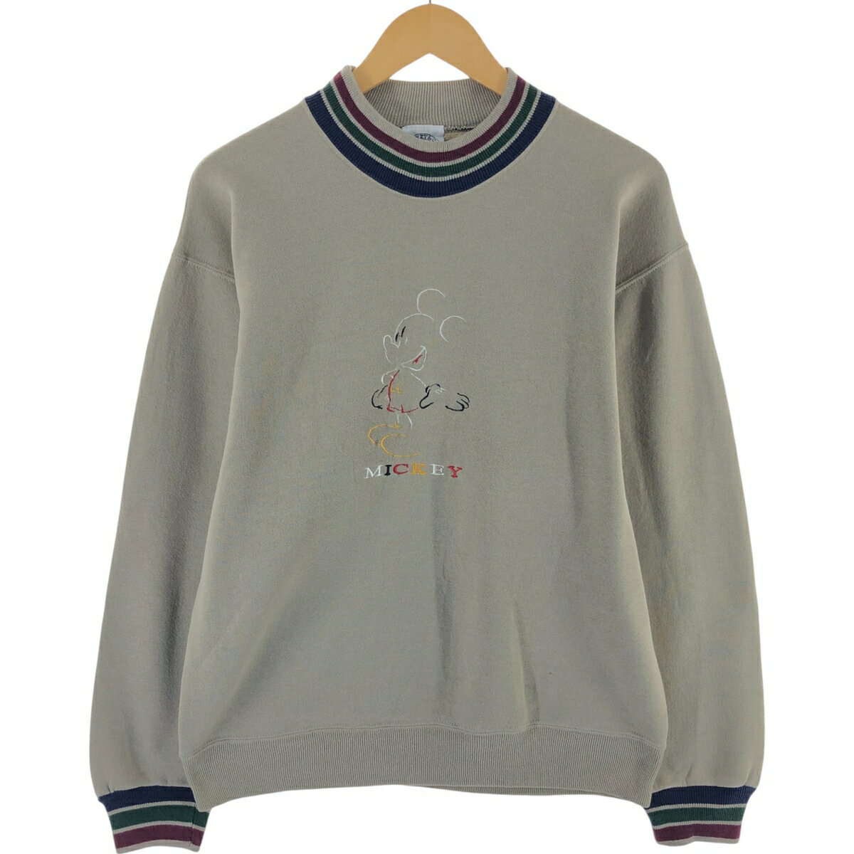 古着 90'S MICKEY & CO. MICKEY MOUSE ミッキーマウス キャラクタースウェットシャツ トレーナー USA製 メンズL相当 ヴィンテージ /eaa..