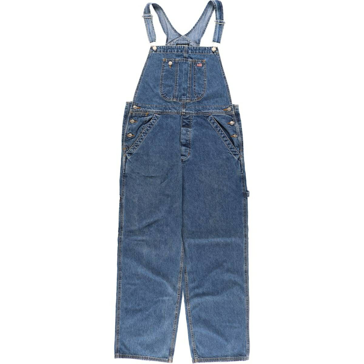古着 00'S ラルフローレン Ralph Lauren POLO JEANS COMPANY デニムオーバーオール メンズw34相当 /eaa503820 【中古】 【241205】
