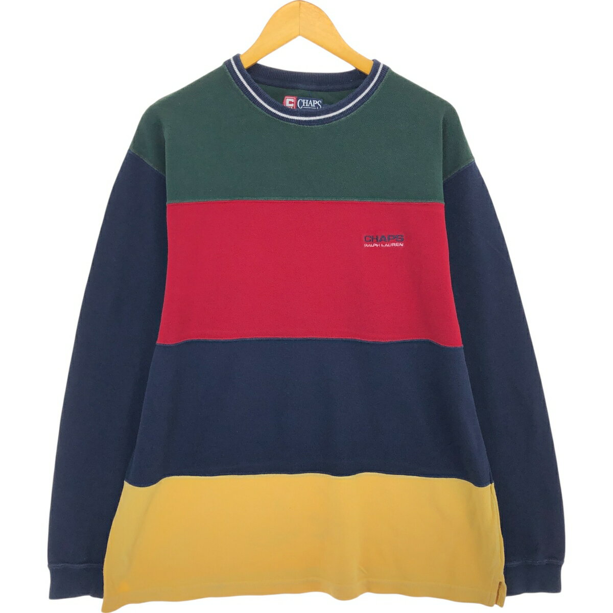 古着 90'S ラルフローレン Ralph Lauren CHAPS チャップス クレイジーパターン 鹿の子 ロングTシャツ ロンT メンズXL相当 ヴィンテージ /eaa504698 【中古】 【241123】 【SS2506_30】