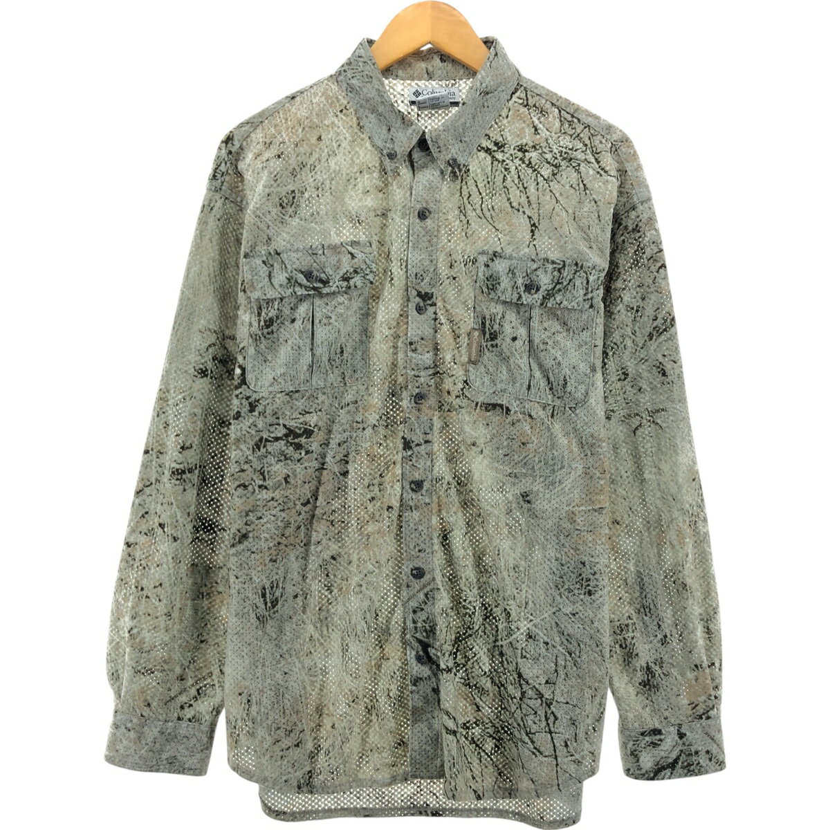 古着 コロンビア Columbia 迷彩柄 リアルツリーカモ ボタンダウン メッシュ 長袖 ハンティングシャツ メンズL相当 /eaa504702 【中古】 【241128】