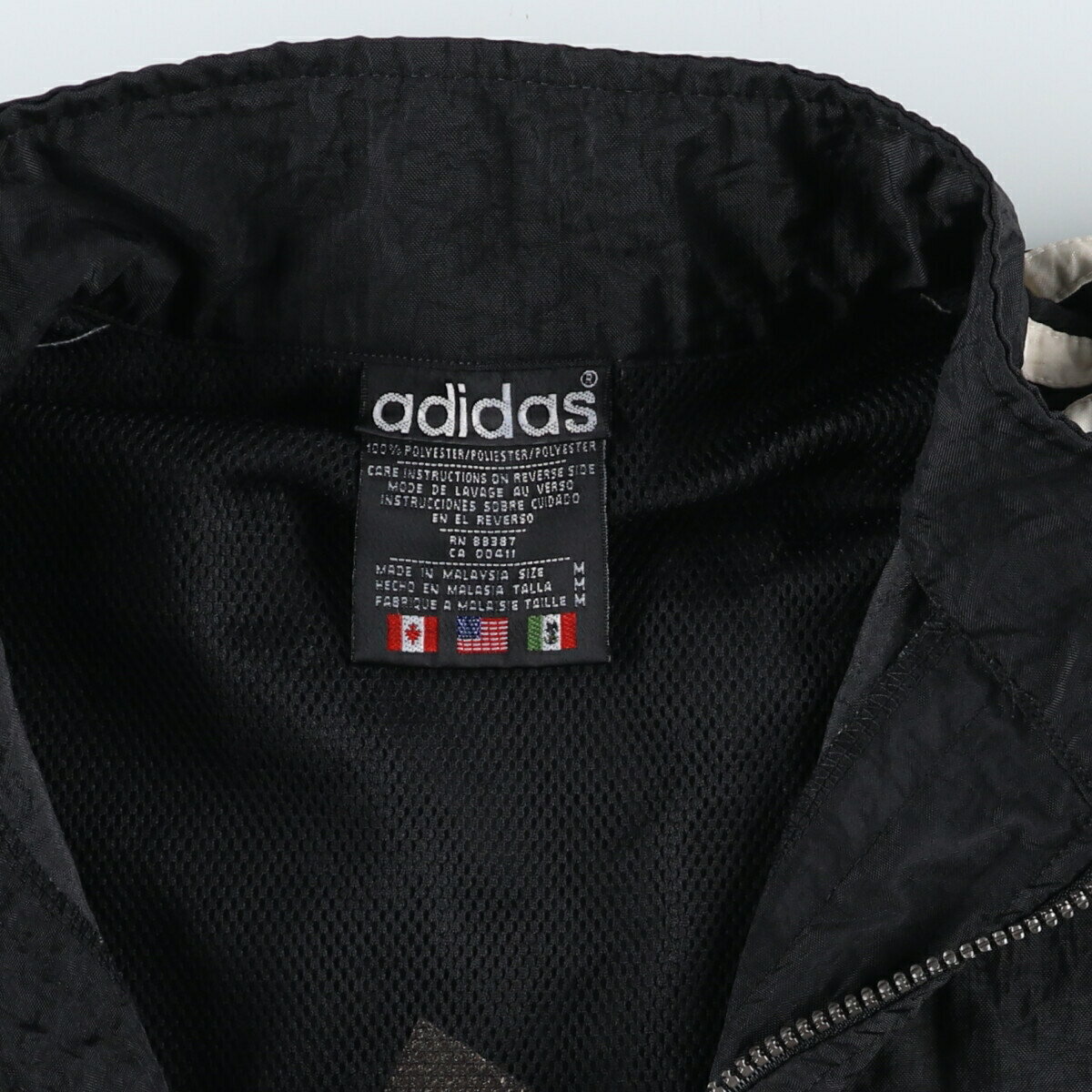 古着 80'S アディダス adidas バックロゴ ハーフジップ ナイロンプルオーバー メンズM相当 ヴィンテージ /eaa505056 【中古】 【241130】 【SS2506_30】