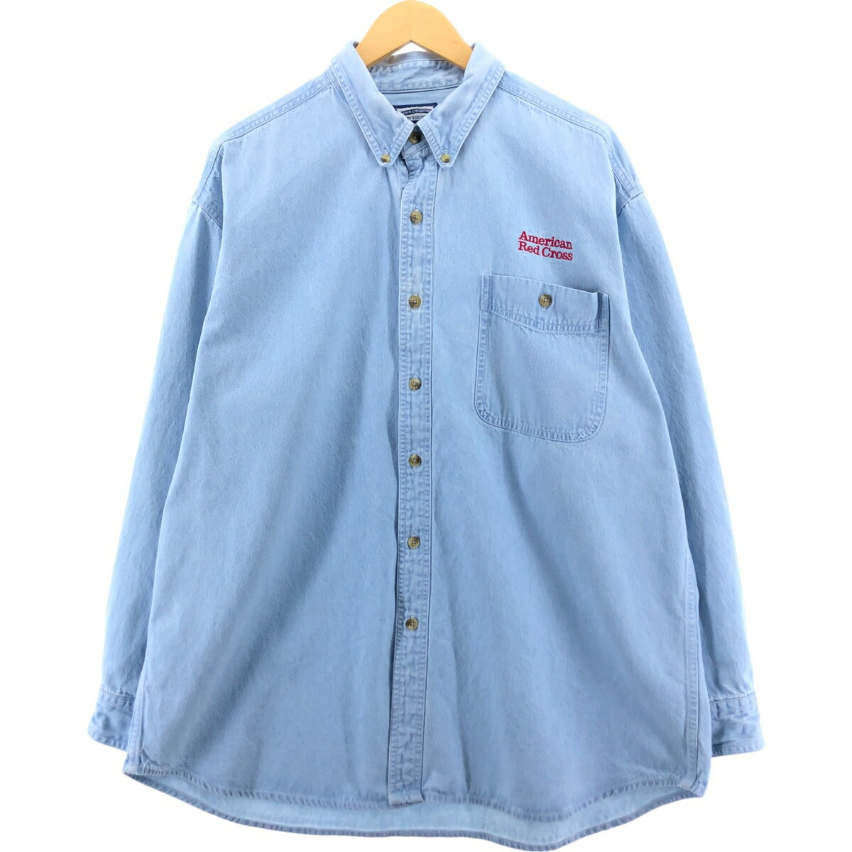 古着 90'S リー Lee 長袖 ボタンダウンデニムシャツ メンズXL相当 ヴィンテージ /eaa505760 【中古】 【241202】 【ss2601_50】