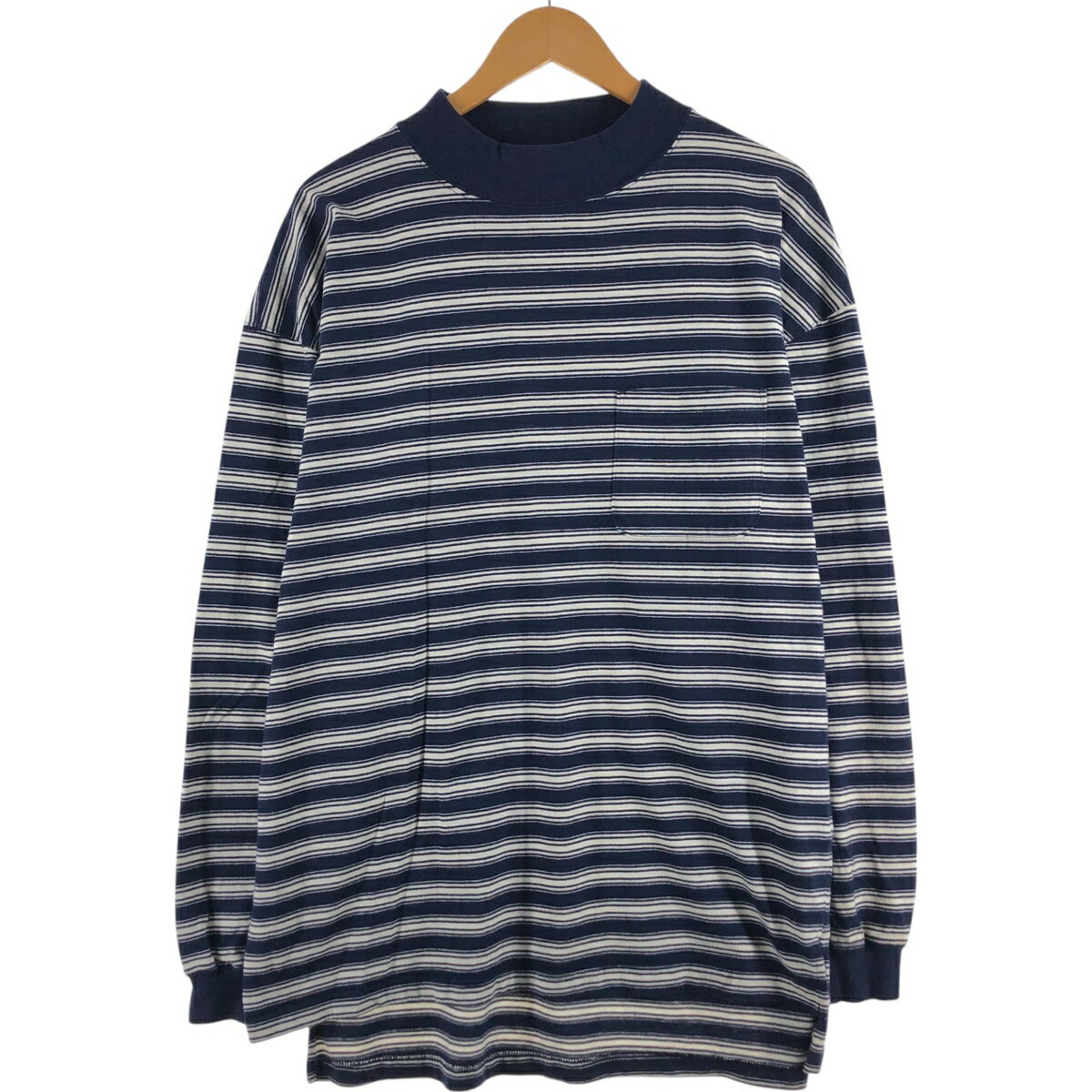 古着 エディーバウアー Eddie Bauer ボーダー柄 マルチボーダー ハイネック ロングTシャツ ロンT USA製 メンズXL相当 /eaa507476 【中古】 【241214】