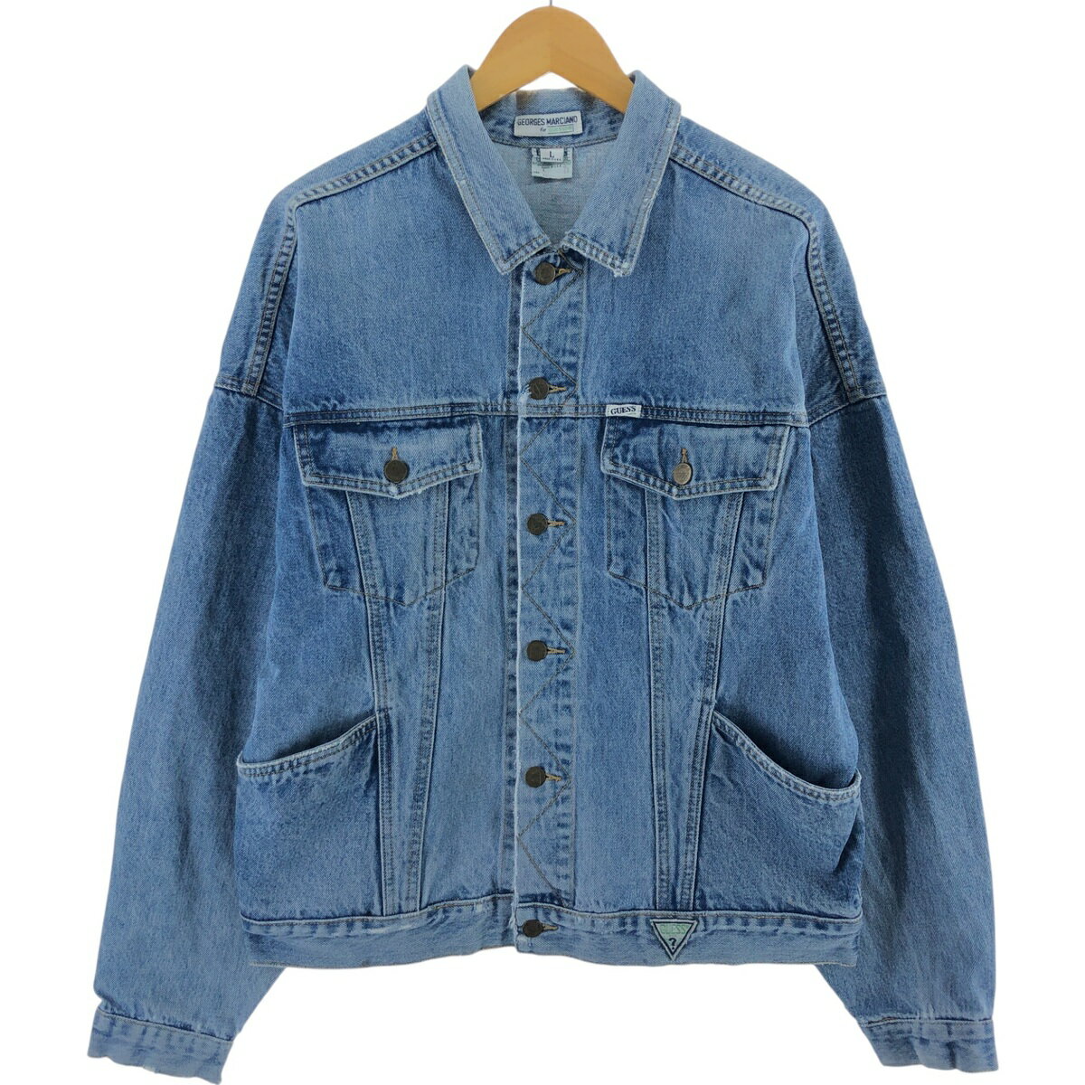 古着 90'S ゲス Guess BY GEORGES MARCIANO デニムジャケット Gジャン USA製 メンズL相当 ヴィンテージ /eaa508350 【中古】 【241223】のサムネイル