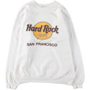 古着 80'S ヘインズ Hanes HARD ROCK CAFE ハードロックカフェ アドバタイジング スウェットシャツ トレーナー USA製 メンズL相当 ...