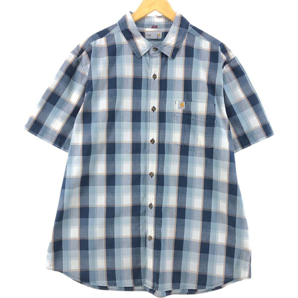 古着 カーハート Carhartt RELAXED FIT チェック柄 半袖 ワークシャツ メンズXL相当 /eaa509318 【中古】 【250414】 【SS2603_10】