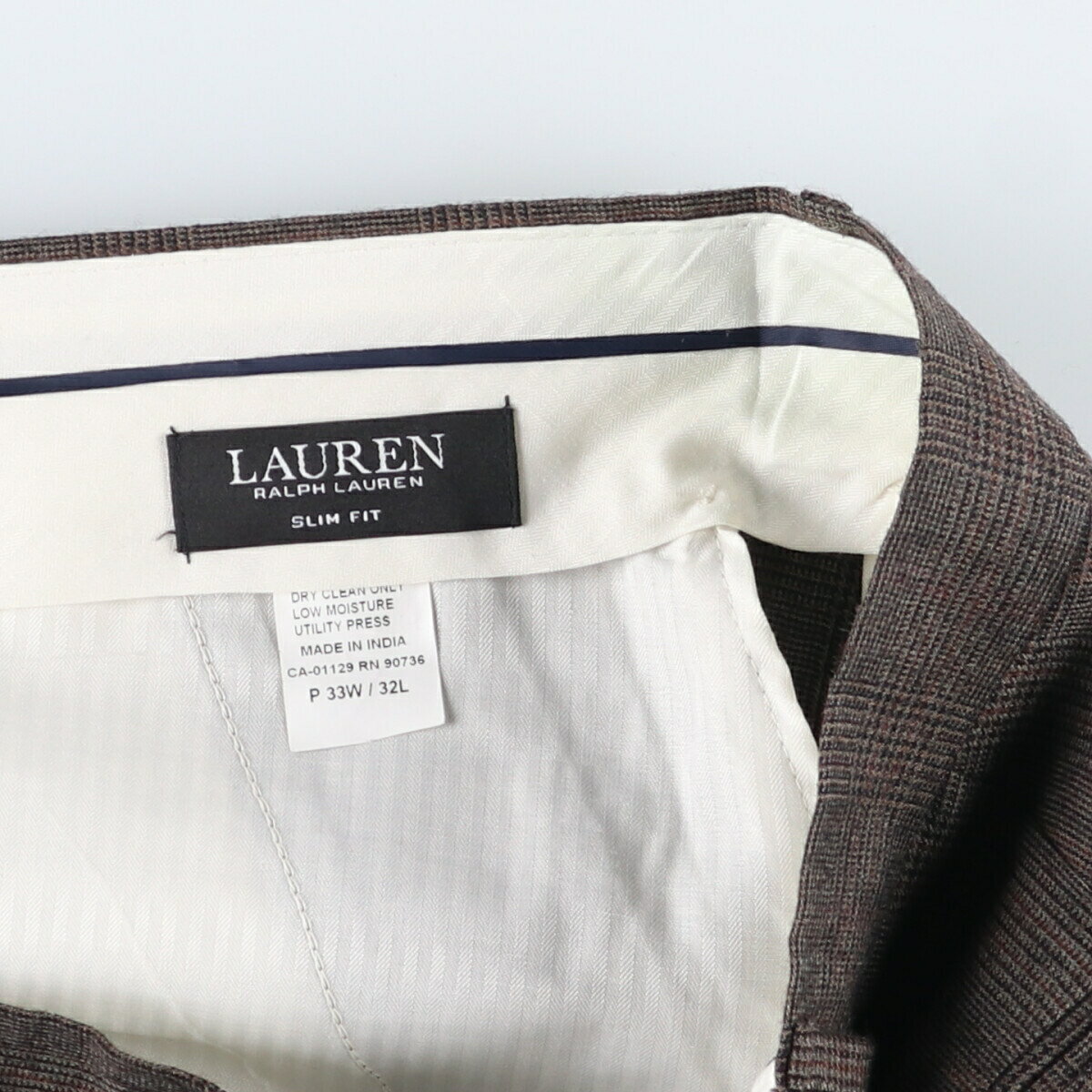 古着 ラルフローレン Ralph Lauren SLIM FIT スリムフィット チェック柄 ウールパンツ スラックス メンズw34相当 /eaa509562 【中古】 【241222】