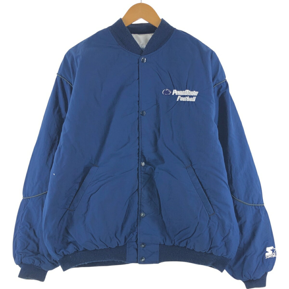 古着 90'S スターター Starter PENN STATE ペンシルベニア州立大学 カレッジ ナイロンスタジャン アワードジャケット バーシティジャケット USA製 メンズXL相当 ヴィンテージ /eaa511824 【中古】 【250110】