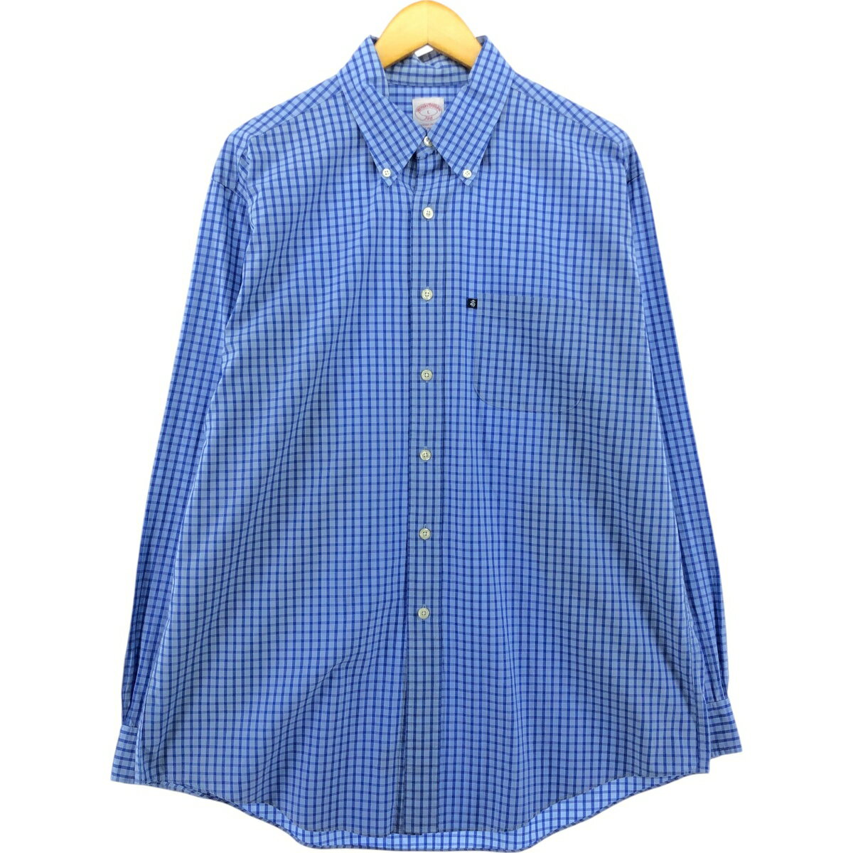 古着 ブルックスブラザーズ Brooks Brothers 346 ギンガムチェック 長袖 ボタンダウンチェックシャツ メンズL相当 /eaa512284 【中古】 【250128】