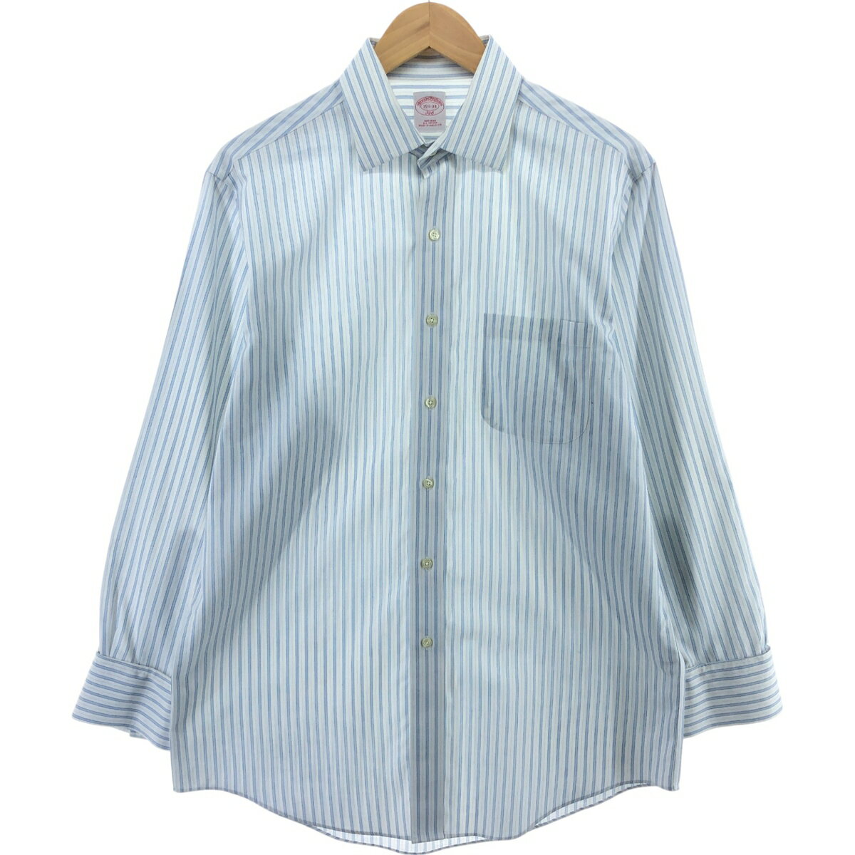 古着 ブルックスブラザーズ Brooks Brothers 346 ストライプ柄 長袖 ストライプシャツ メンズM相当 カフスシャツ /eaa512827 【中古】 【250126】