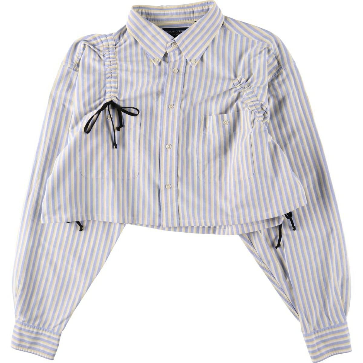 商品詳細 ブランド・UNKNOWN・ 特徴・短丈 ショート丈・長袖・ボタンダウン・オックスフォード・ モデル/形状・Eluluオリジナルリメイク アシンメトリーギャザーシャツ・長袖 ボタンダウンストライプシャツ・ 素材・コットン:100%・ 色・ブルー系 水色・イエロー系 黄色・ホワイト系 白色・ 柄・ストライプ柄・ 生産国・フィリピン製・ 年代 サイズ・表記サイズ:XL・着丈:48cm・身幅:70cm・肩幅:55.5cm・袖丈:64cm・ コンディション・C・ カテゴリ・レディース・トップス・長袖シャツ・長袖ボタンダウンシャツ・ 商品番号・eaa513211・ 取扱店・・ スタッフコメントエルルバイジャム実店舗で大好評を得ているアイテムで、1点1点リメイクを施した商品となっております。/《リメイク内容》着丈を短丈にカット。両脇と肩部分には裏に紐を通してギャザーを寄せれるようにしています。ギャザー量を調整していただくことで、様々なシルエットに変化するデザインです。また、アシンメトリーなデザインで動きのあるスタイルを演出できます。※実寸サイズは、ギャザーを絞っていない状態での計測値です。Eluluオリジナルリメイク アシンメトリーギャザーシャツ 長袖 ボタンダウンストライプシャツ / 商品番号 eaa513211 USEDですので使用感などございますが、まだまだご愛用していただけます。 古着という事をご理解の上ご注文よろしくお願いします。 【状態追記】 ●右襟先ボタン・第1ボタン欠け ●左袖口ボタンひび割れ ●右袖肩付近に小穴※状態は当社独自の基準です。 表記サイズ着丈身幅肩幅袖丈 XL(※着用感、表記サイズは目安です。)48cm70cm55.5cm64cm ※測定値の若干の誤差はご了承下さい。サイズガイドはこちら ブランドUNKNOWN 特徴短丈 ショート丈 / 長袖 / ボタンダウン / オックスフォードモデル/形状Eluluオリジナルリメイク アシンメトリーギャザーシャツ / 長袖 ボタンダウンストライプシャツ素材コットン:100%色ブルー系 水色 / イエロー系 黄色 / ホワイト系 白色柄ストライプ柄生産国フィリピン製年代-カテゴリ長袖ボタンダウンシャツ商品番号eaa513211取扱店　　 エルルバイジャム実店舗で大好評を得ているアイテムで、1点1点リメイクを施した商品となっております。/《リメイク内容》着丈を短丈にカット。両脇と肩部分には裏に紐を通してギャザーを寄せれるようにしています。ギャザー量を調整していただくことで、様々なシルエットに変化するデザインです。また、アシンメトリーなデザインで動きのあるスタイルを演出できます。※実寸サイズは、ギャザーを絞っていない状態での計測値です。長袖ボタンダウンシャツの他の商品を見る