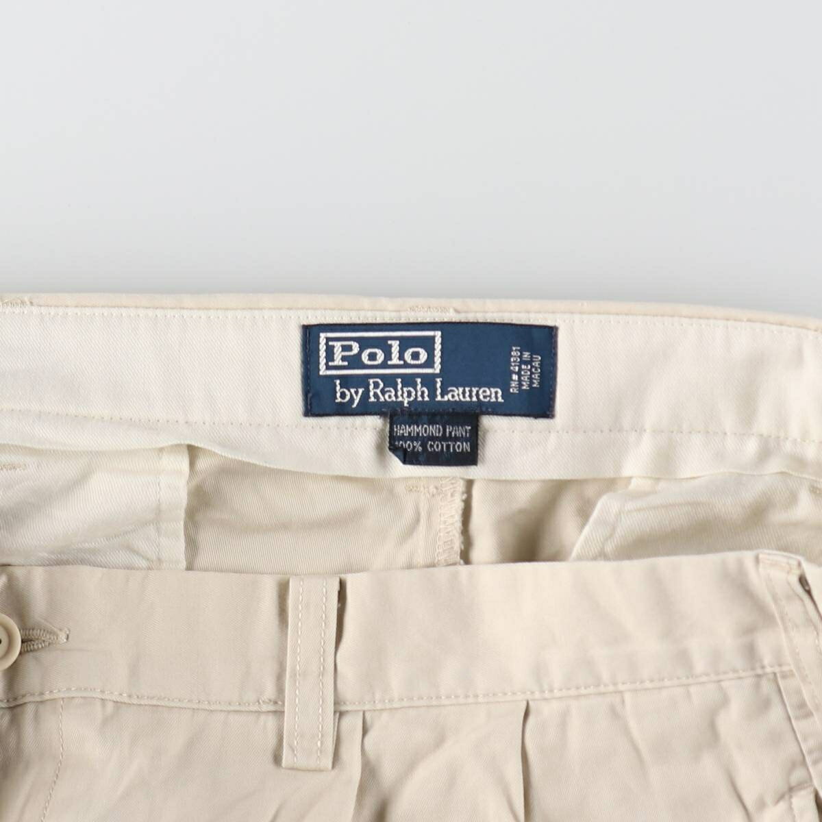 古着 ラルフローレン Ralph Lauren POLO by Ralph Lauren HAMMOND PANT ツータック チノパンツ メンズw37相当 /eaa513315 【中古】 【250202】