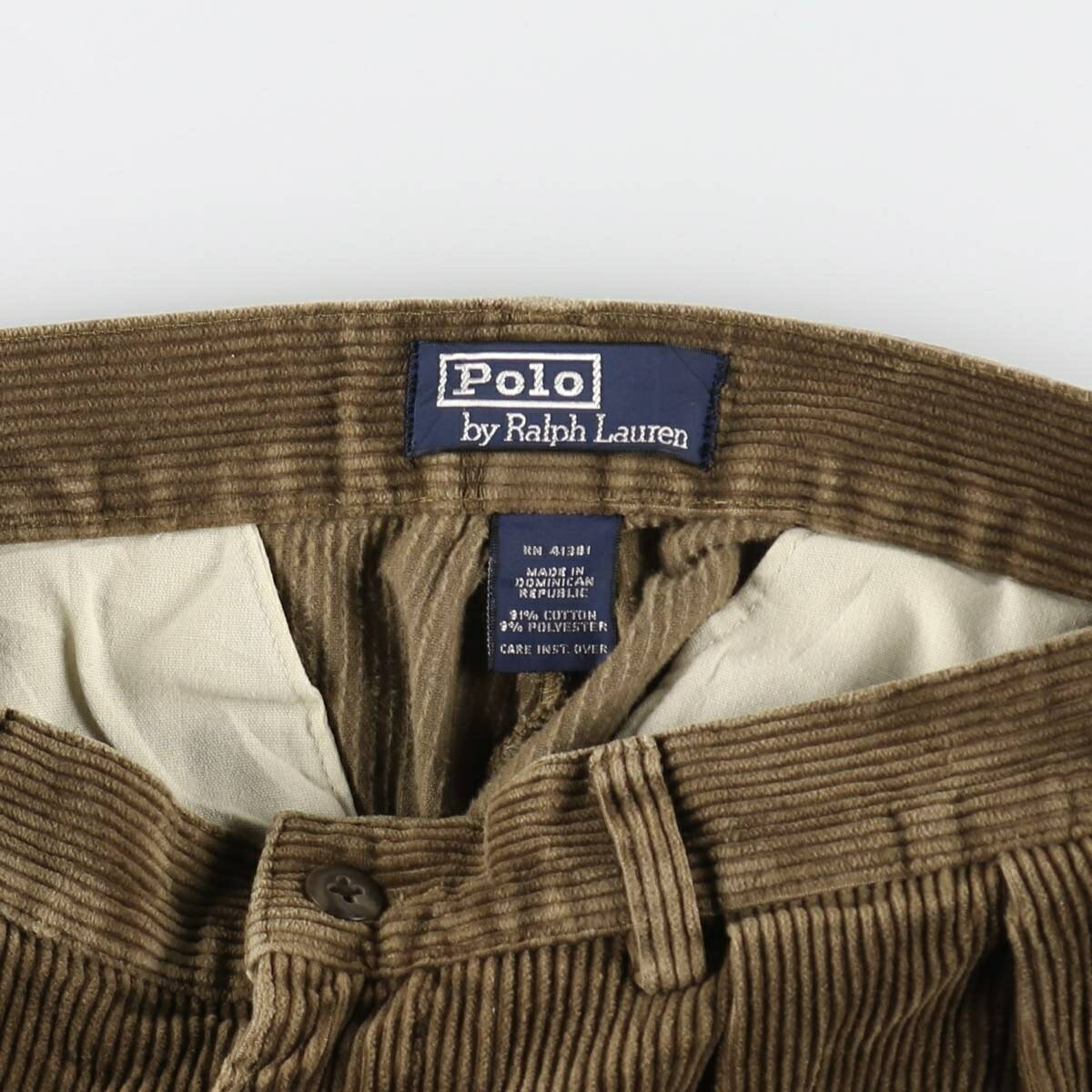 古着 ラルフローレン Ralph Lauren POLO by Ralph Lauren 太畝 ツータック コーデュロイパンツ メンズw38相当 /eaa513414 【中古】 【250208】