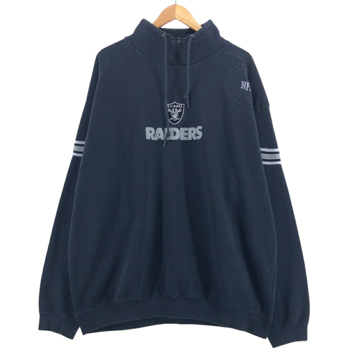 古着 NFL LOS ANGELES RAIDERS ロサンゼルスレイダーズ ハイネック ハーフジップスウェットシャツ トレーナー メンズXXL相当 /eaa514416 【中古】 【250211】