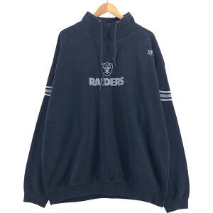 古着 NFL LOS ANGELES RAIDERS ロサンゼルスレイダーズ ハイネック ハーフジップスウェットシャツ トレーナー メンズXXL相当 /eaa514416 【中古】 【250211】 【SS2509_30】