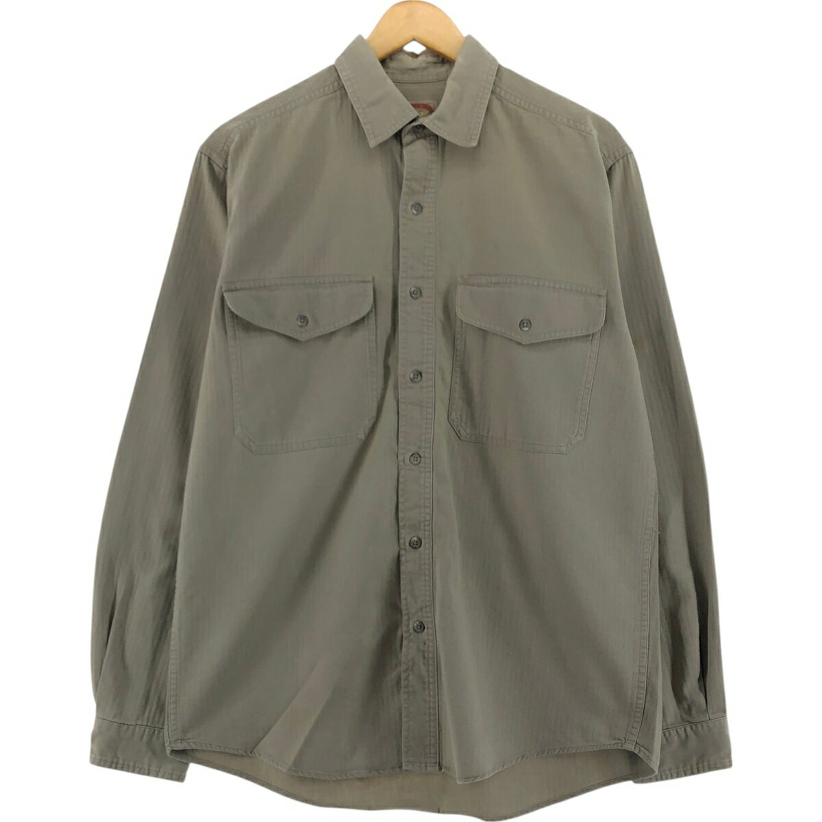 Rakuten - 古着 80'S バナナリパブリック BANANA REPUBLIC ヘリンボーン 長袖 コットンシャツ メンズM相当 ヴィンテージ /eaa514776 【中古】 【250210】 【SS2606_50】
