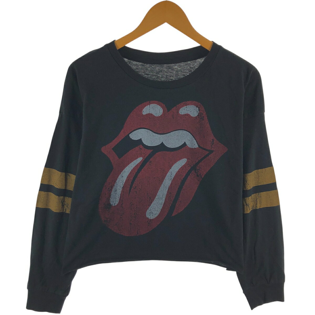 古着 THE ROLLING STONES ザローリングストーンズ カットオフ ロンT バンドTシャツ バンT レディースL相当 /eaa515020 【中古】 【250208】 【Elulu/エルル】 【ss2601_10】