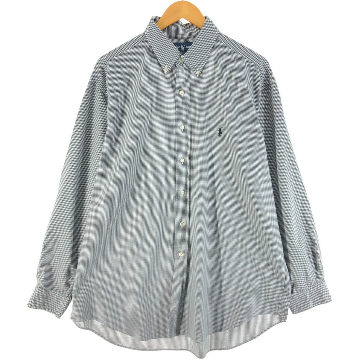古着 ラルフローレン Ralph Lauren YARMOUTHギンガムチェック 長袖 ボタンダウンチェックシャツ 17 メンズXL相当 /eaa515465 【中古】 【250221】