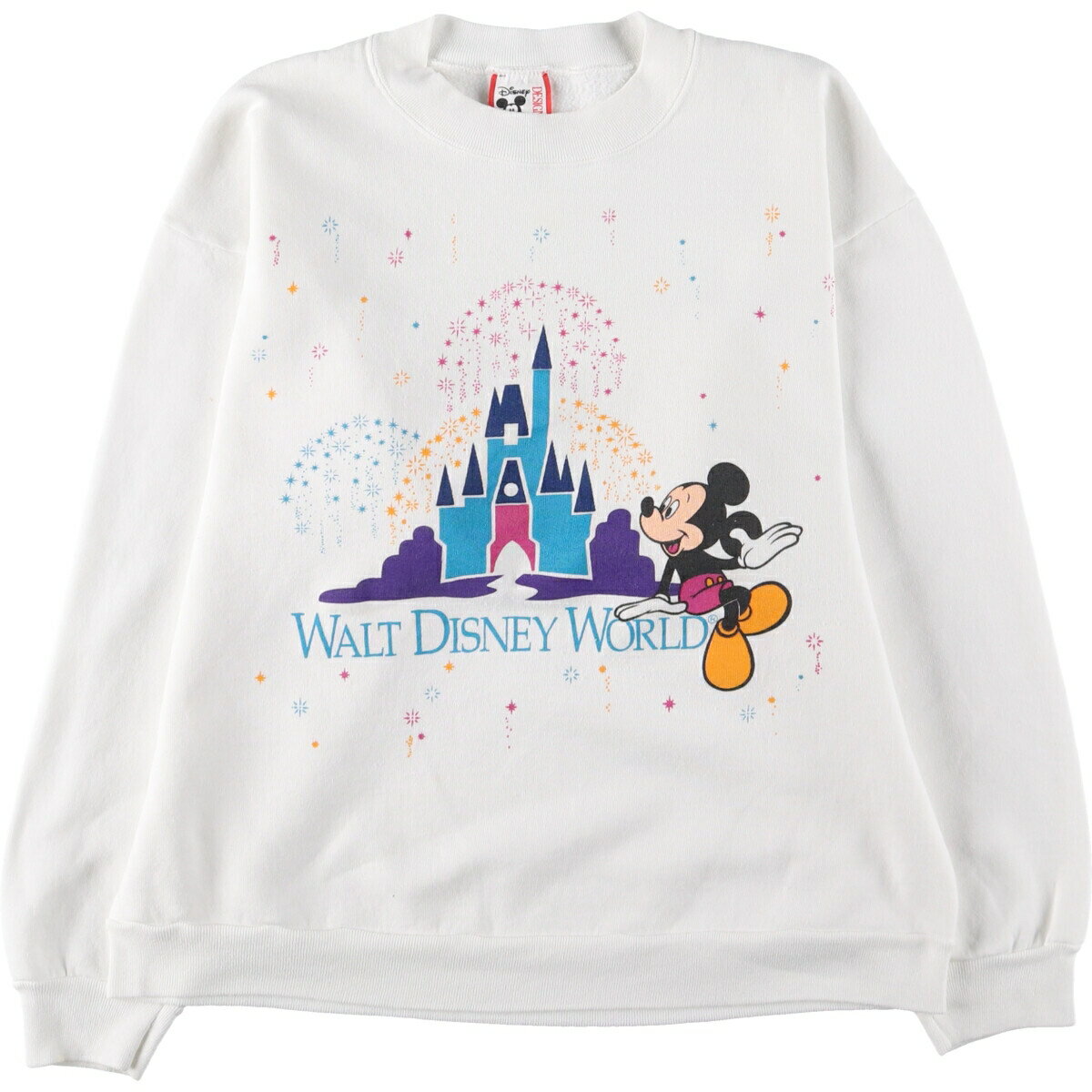 Collaboration - 古着 90'S DISNEY DESIGNS MICKEY MOUSE ミッキーマウス キャラクタースウェットシャツ トレーナー USA製 メンズL相当 ヴィンテージ /eaa515485 【中古】 【250221】 【SS2603_30】 ホワイト系 春夏秋冬
