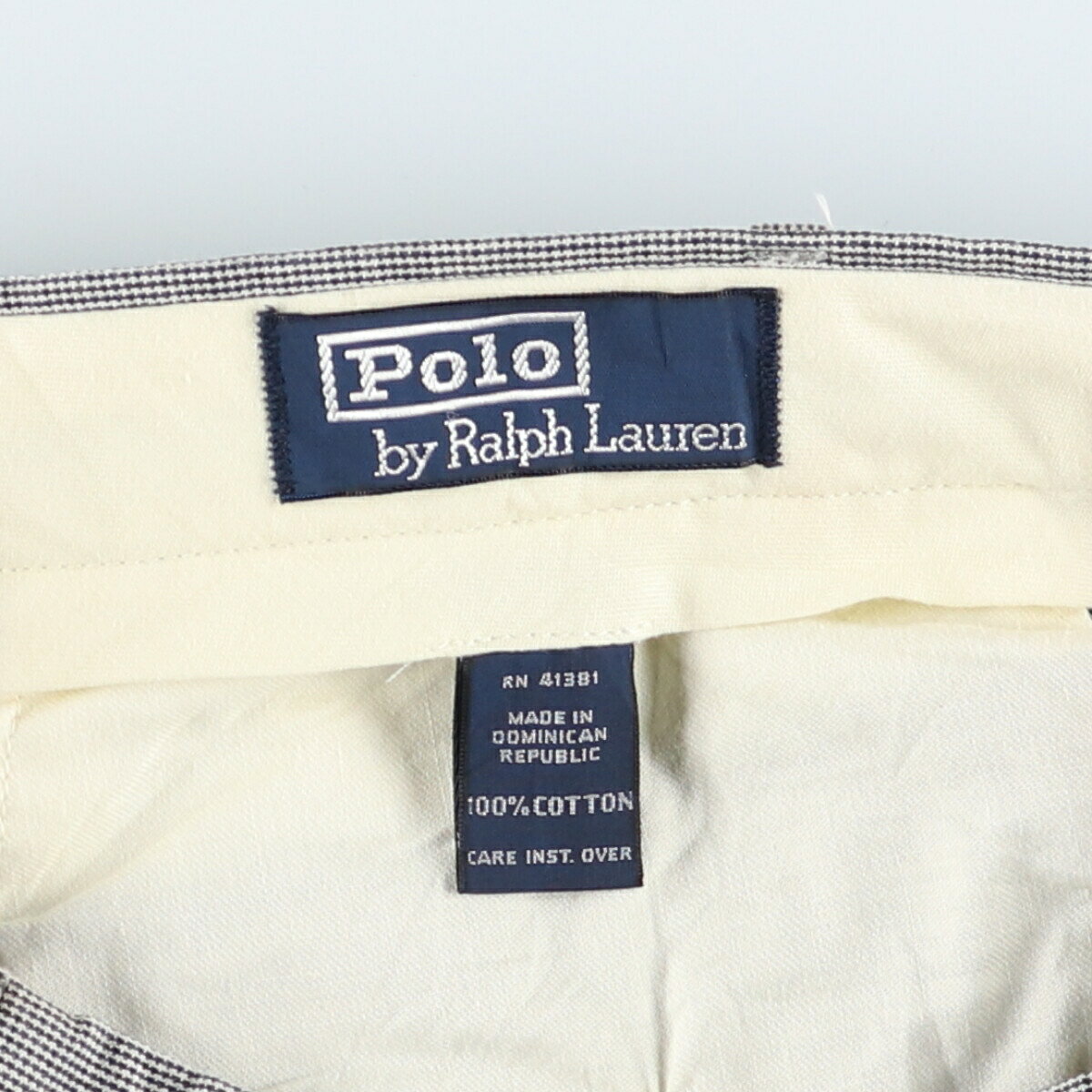 古着 ラルフローレン Ralph Lauren POLO by Ralph Lauren 千鳥格子柄 ツータック コットン スラックスパンツ メンズw34相当 /eaa515988 【中古】 【250212】
