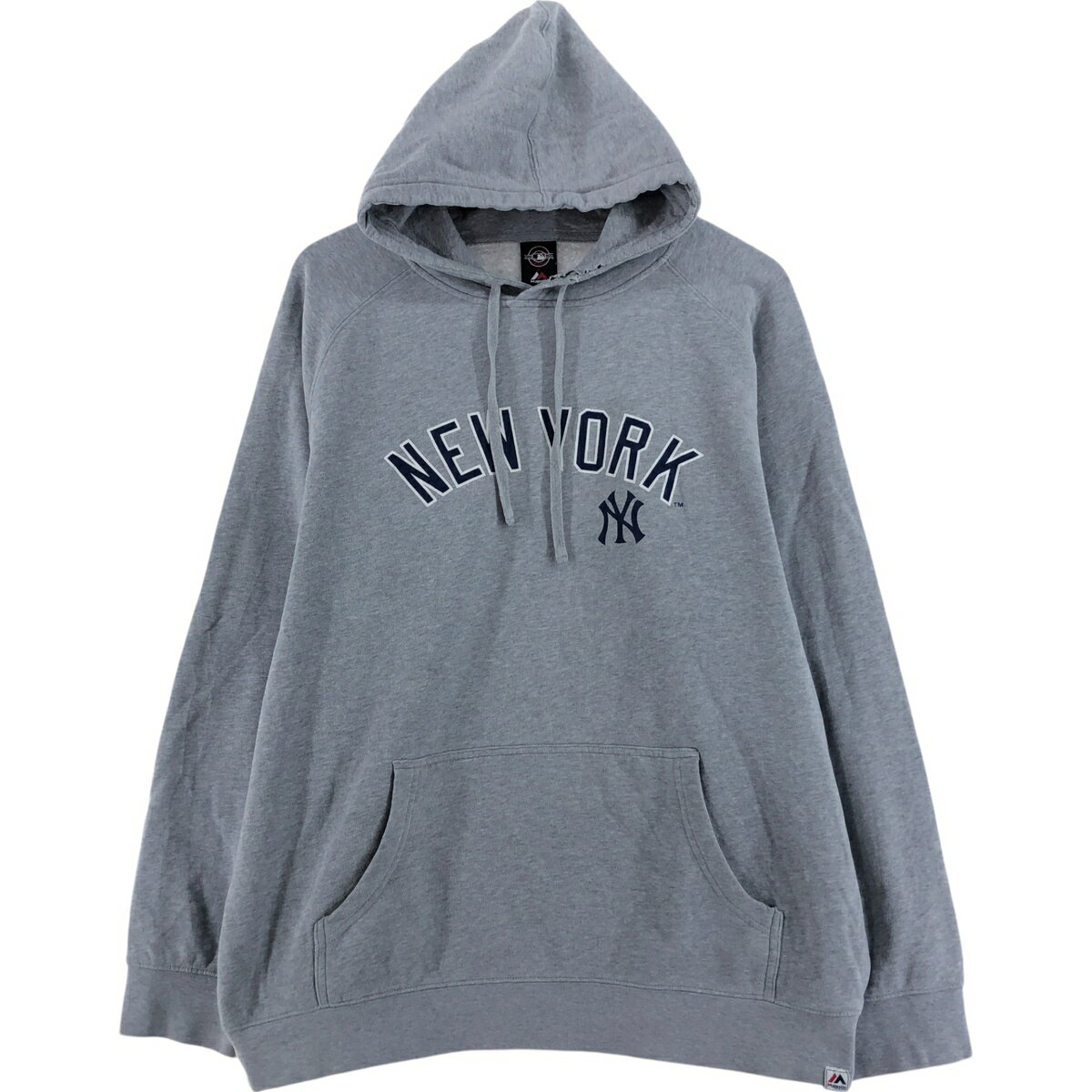 古着 マジェスティック Majestic MLB NEW YORK YANKEES ニューヨークヤンキース バックプリント スウェットプルオーバーパーカー メンズXL相当 /eaa520236 【中古】 【250221】