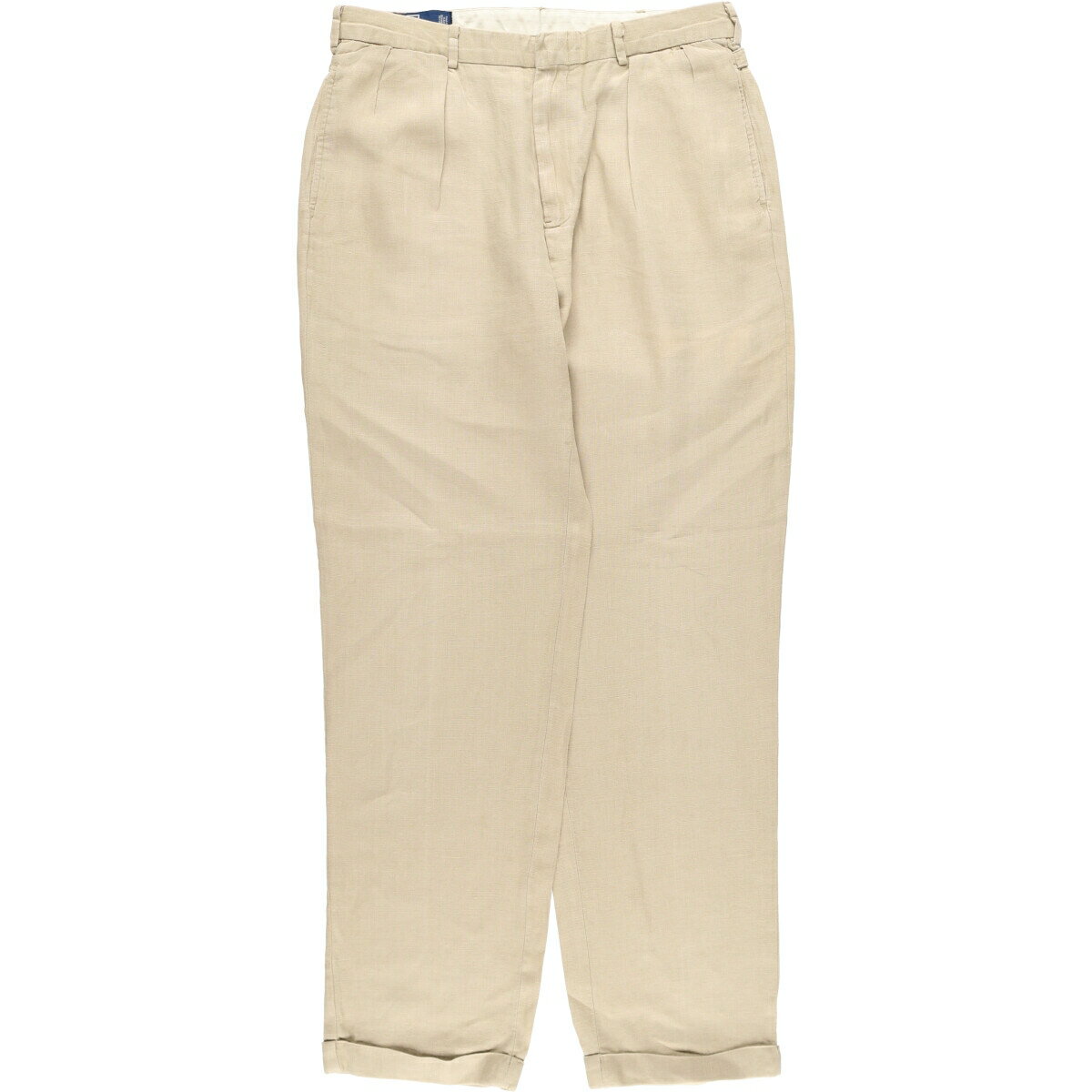 古着 ラルフローレン Ralph Lauren POLO by Ralph Lauren ツータック リネンパンツ スラックス メンズw34相当 /eaa520521 【中古】 【250219】