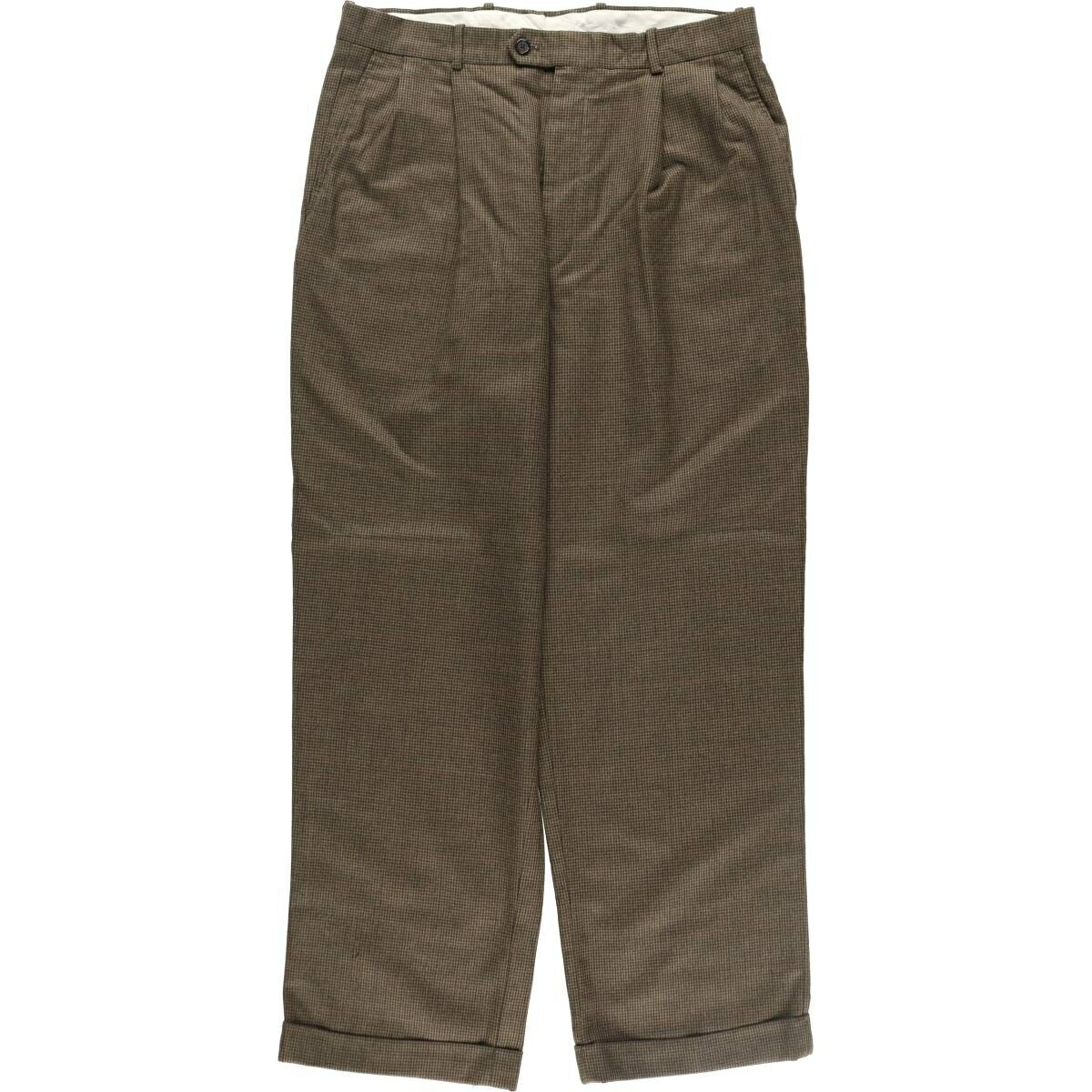 古着 CHARTER CLUB CLUB ROOM ガンクラブチェック ツータック ウールパンツ スラックス メンズw34相当 /eaa520534 【中古】 【250221】