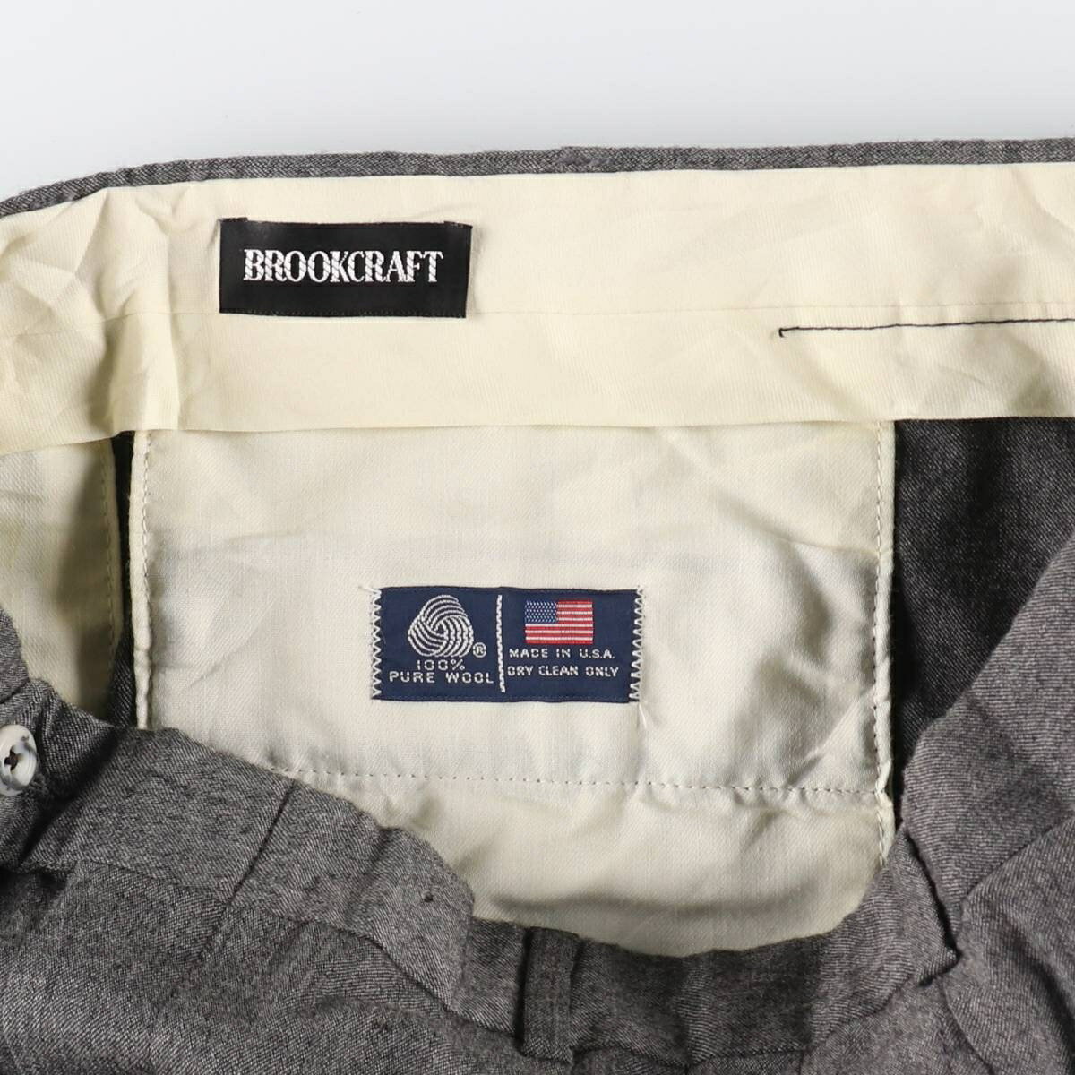 古着 BROOKCRAFT スリータック ウールパンツ スラックス USA製 メンズw34相当 /eaa520770 【中古】 【250221】